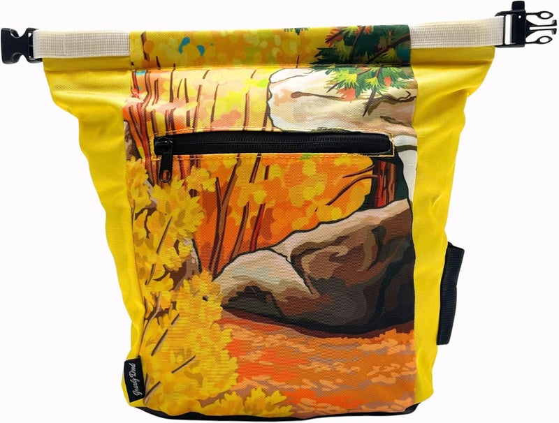 Gnarly Dood Rock Climbing Chalk Bucket | for Bouldering Gym & Outdoor Use | Durable Hook & Loop Closure, 2 Zippered Pockets, Easy-Carry Handle - Image 3